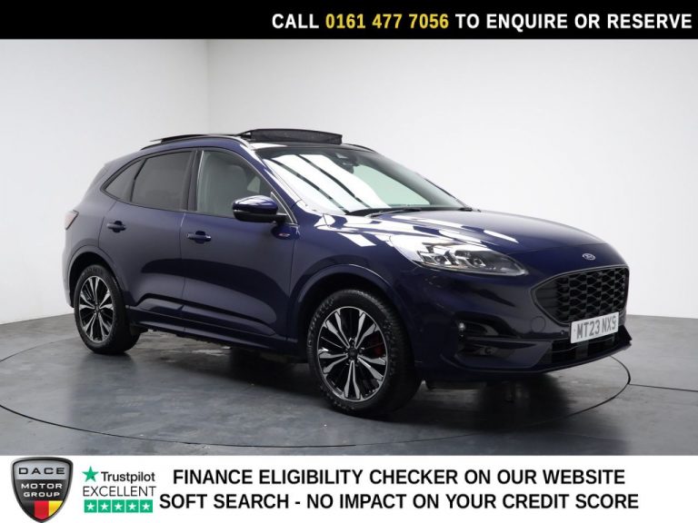 Used 2023 BLUE FORD KUGA SUV 2.5 EcoBoost Duratec 14.4kWh ST-Line X SUV 5dr Petrol Plug-in Hybrid CVT Euro 6 (s/s) (225 ps) PETROL PLUG-IN HYBRID (reg. 2023-04-26) (Automatic) for sale in Stockport