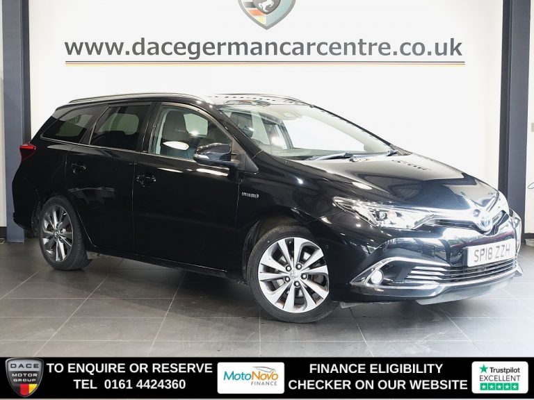 Used 2018 BLACK TOYOTA AURIS Estate 1.8 VVT-h Excel Touring Sports 5dr Petrol Hybrid CVT Euro 6 (s/s) (136 ps) PETROL HYBRID (reg. 2018-03-31) (Automatic) for sale in Stockport