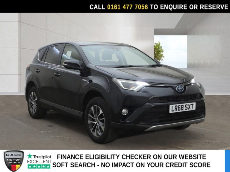 Used 2018 BLACK TOYOTA RAV4 SUV 2.5 VVT-h Icon SUV 5dr Petrol Hybrid CVT Euro 6 (s/s) (197 ps) PETROL HYBRID (reg. 2018-09-30) (Automatic) for sale in Stockport