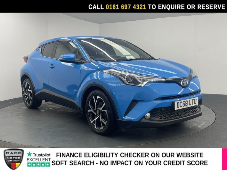 Used 2018 BLUE TOYOTA C-HR SUV 1.8 VVT-h Design SUV 5dr Petrol Hybrid CVT Euro 6 (s/s) (122 ps) PETROL HYBRID (reg. 2018-12-12) (Automatic) for sale in Stockport
