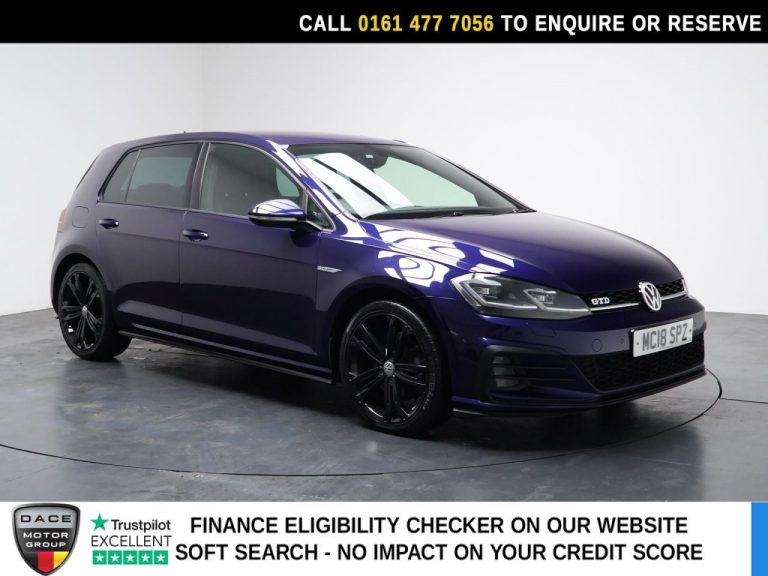 Used 2018 BLUE VOLKSWAGEN GOLF Hatchback 2.0 TDI GTD Hatchback 5dr Diesel DSG Euro 6 (s/s) (184 ps) DIESEL (reg. 2018-08-06) (Automatic) for sale in Stockport