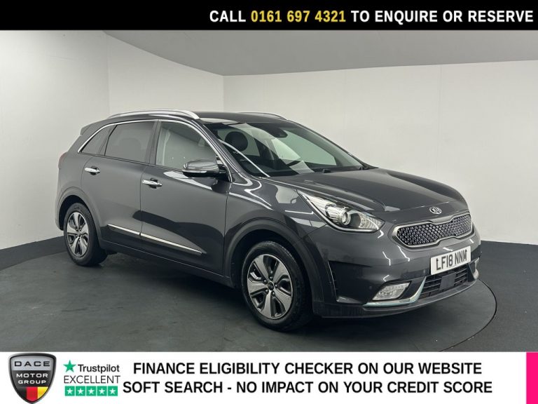 Used 2018 GREY KIA NIRO SUV 1.6 GDi 8.9kWh 3 SUV 5dr Petrol Plug-in Hybrid DCT Euro 6 (s/s) (139 bhp) PETROL PLUG-IN HYBRID (reg. 2018-03-26) (Automatic) for sale in Stockport