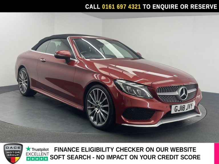 Used 2018 RED MERCEDES-BENZ C-CLASS Convertible 2.0 C300 AMG Line (Premium Plus) Cabriolet 2dr Petrol G-Tronic+ Euro 6 (s/s) (245 ps) PETROL (reg. 2018-03-23) (Automatic) for sale in Stockport