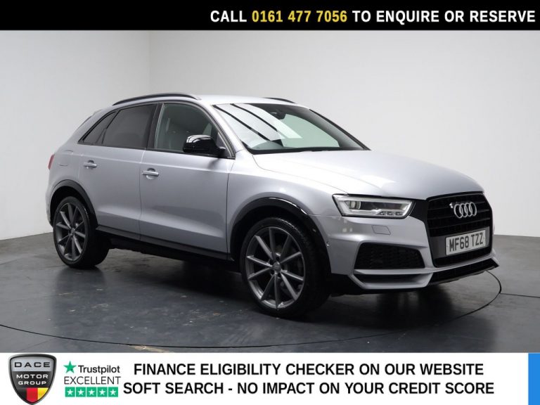 Used 2018 SILVER AUDI Q3 SUV 1.4 TFSI CoD Black Edition SUV 5dr Petrol S Tronic Euro 6 (s/s) (150 ps) PETROL (reg. 2018-09-12) (Automatic) for sale in Stockport