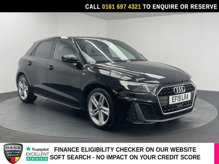Used 2019 BLACK AUDI A1 Hatchback 1.0 TFSI 30 S line Sportback 5dr Petrol S Tronic Euro 6 (s/s) (116 ps) PETROL (reg. 2019-04-17) (Automatic) for sale in Stockport
