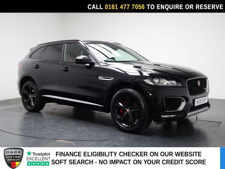 Used 2019 BLACK JAGUAR F-PACE SUV 3.0 D300 V6 S SUV 5dr Diesel Auto AWD Euro 6 (s/s) (300 ps) DIESEL (reg. 2019-04-30) (Automatic) for sale in Stockport