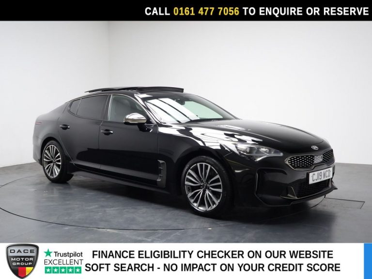 Used 2019 BLACK KIA STINGER Hatchback 2.0 T-GDi GT-Line S Gran Turismo 5dr Petrol Auto Euro 6 (s/s) (242 bhp) PETROL (reg. 2019-07-09) (Automatic) for sale in Stockport