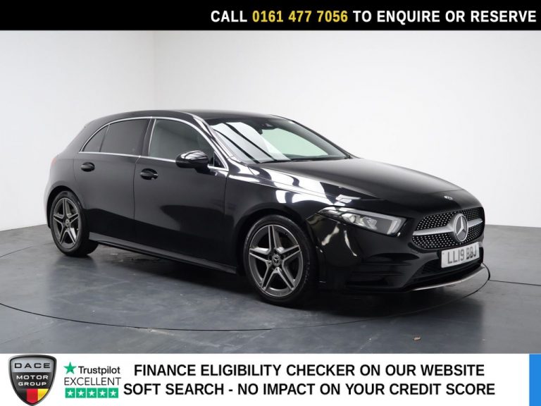 Used 2019 BLACK MERCEDES-BENZ A-CLASS Hatchback 1.5 A180d AMG Line Hatchback 5dr Diesel 7G-DCT Euro 6 (s/s) (116 ps) DIESEL (reg. 2019-03-29) (Automatic) for sale in Stockport