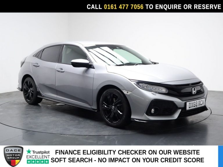 Used 2019 SILVER HONDA CIVIC Hatchback 1.5 VTEC Turbo GPF Sport Hatchback 5dr Petrol CVT Euro 6 (s/s) (182 ps) PETROL (reg. 2019-01-30) (Automatic) for sale in Stockport