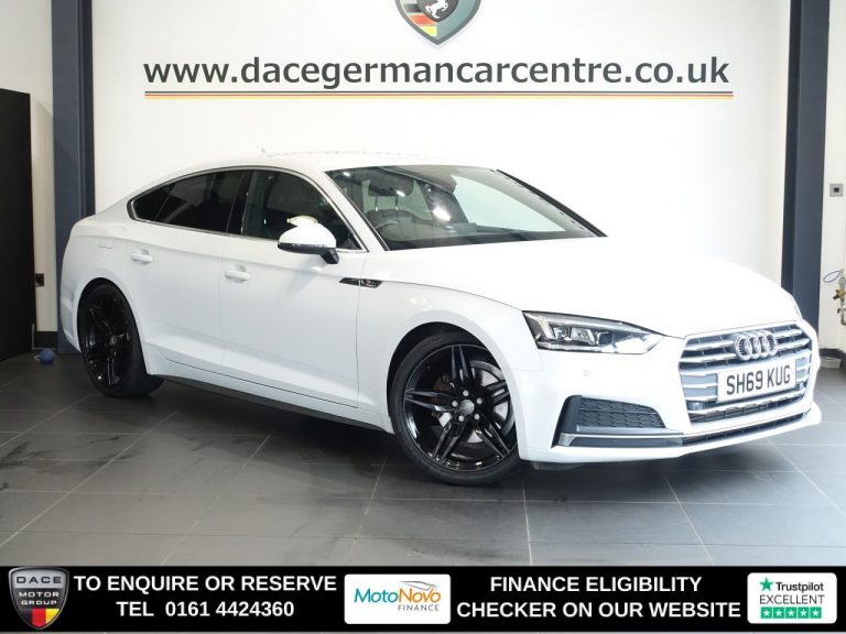 Used 2019 WHITE AUDI A5 Hatchback 2.0 TFSI 40 S line Sportback 5dr Petrol S Tronic Euro 6 (s/s) (190 ps) PETROL (reg. 2019-12-31) (Automatic) for sale in Stockport