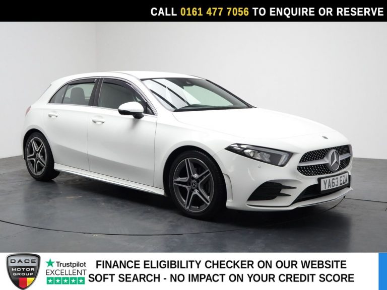 Used 2019 WHITE MERCEDES-BENZ A-CLASS Hatchback 1.3 A200 AMG Line Hatchback 5dr Petrol 7G-DCT Euro 6 (s/s) (163 ps) PETROL (reg. 2019-03-04) (Automatic) for sale in Stockport
