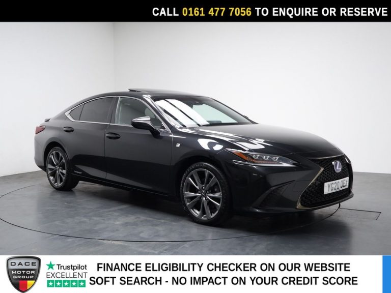 Used 2020 BLACK LEXUS ES Saloon 2.5 300h F Sport Saloon 4dr Petrol Hybrid E-CVT Euro 6 (s/s) (218 ps) PETROL HYBRID (reg. 2020-06-30) (Automatic) for sale in Stockport