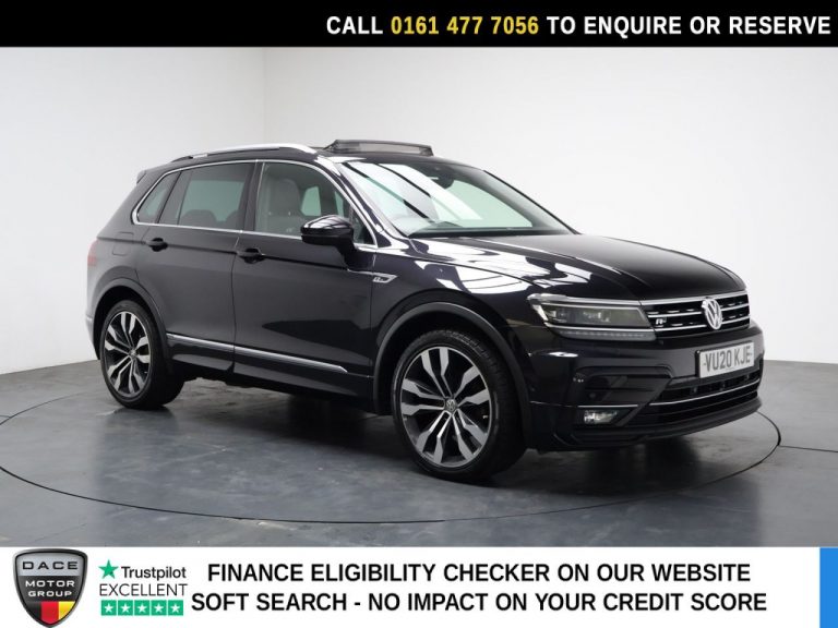 Used 2020 BLACK VOLKSWAGEN TIGUAN SUV 1.5 TSI EVO R-Line Tech SUV 5dr Petrol DSG Euro 6 (s/s) (150 ps) PETROL (reg. 2020-07-13) (Automatic) for sale in Stockport