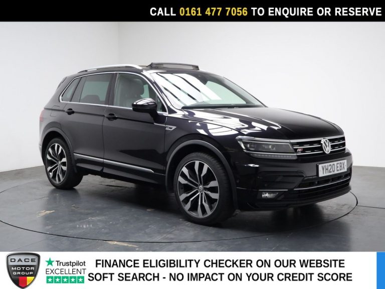Used 2020 BLACK VOLKSWAGEN TIGUAN SUV 2.0 TDI R-Line Tech SUV 5dr Diesel DSG 4Motion Euro 6 (s/s) (190 ps) DIESEL (reg. 2020-03-10) (Automatic) for sale in Stockport