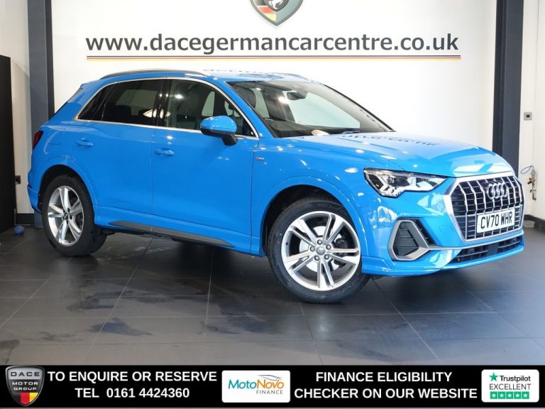 Used 2020 BLUE AUDI Q3 SUV 2.0 TDI 35 S line SUV 5dr Diesel S Tronic Euro 6 (s/s) (150 ps) DIESEL (reg. 2020-09-04) (Automatic) for sale in Stockport