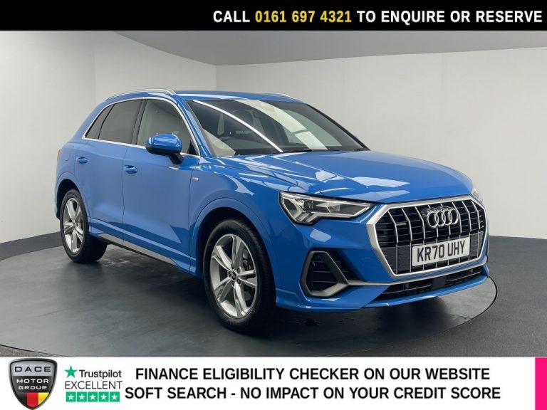 Used 2020 BLUE AUDI Q3 SUV 2.0 TDI 40 S line SUV 5dr Diesel S Tronic quattro Euro 6 (s/s) (200 ps) DIESEL (reg. 2020-11-16) (Automatic) for sale in Stockport
