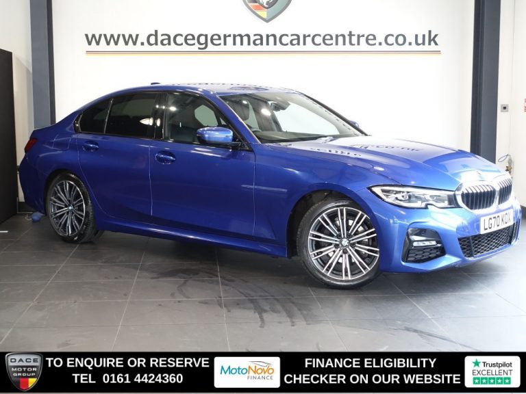 Used 2020 BLUE BMW 3 SERIES Saloon 2.0 320i M Sport Saloon 4dr Petrol Auto Euro 6 (s/s) (184 ps) PETROL (reg. 2020-09-11) (Automatic) for sale in Stockport