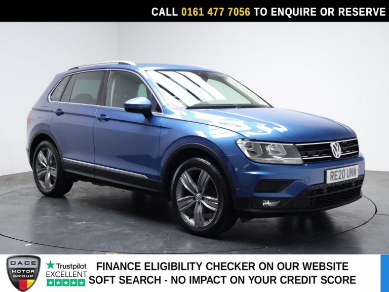 Used 2020 BLUE VOLKSWAGEN TIGUAN SUV 2.0 TDI Match SUV 5dr Diesel DSG Euro 6 (s/s) (150 ps) DIESEL (reg. 2020-07-10) (Automatic) for sale in Stockport