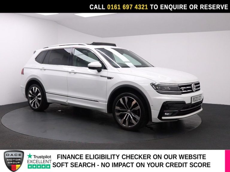 Used 2020 WHITE VOLKSWAGEN TIGUAN ALLSPACE SUV 1.5 TSI EVO R-Line Tech SUV 5dr Petrol DSG Euro 6 (s/s) (150 ps) PETROL (reg. 2020-06-25) (Automatic) for sale in Stockport
