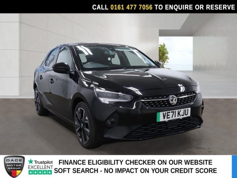 Used 2021 BLACK VAUXHALL Corsa Electric Hatchback 50kWh Elite Nav Premium Hatchback 5dr Electric Auto (7.4Kw Charger) (136 ps) ELECTRIC (reg. 2021-12-31) (Automatic) for sale in Stockport