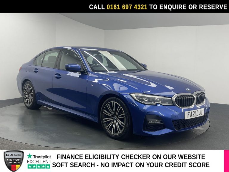 Used 2021 BLUE BMW 3 SERIES Saloon 2.0 318i M Sport Saloon 4dr Petrol Auto Euro 6 (s/s) (156 ps) PETROL (reg. 2021-08-23) (Automatic) for sale in Stockport