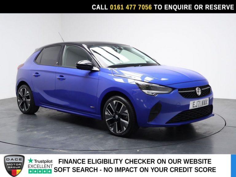 Used 2021 BLUE VAUXHALL Corsa Electric Hatchback 50kWh Griffin Hatchback 5dr Electric Auto (7.4Kw Charger) (136 ps) ELECTRIC (reg. 2021-12-22) (Automatic) for sale in Stockport