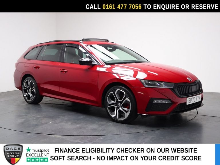 Used 2021 RED SKODA OCTAVIA Estate 1.4 TSI iV 13kWh vRS Estate 5dr Petrol Plug-in Hybrid DSG Euro 6 (s/s) (245 ps) PETROL PLUG-IN HYBRID (reg. 2021-02-25) (Automatic) for sale in Stockport