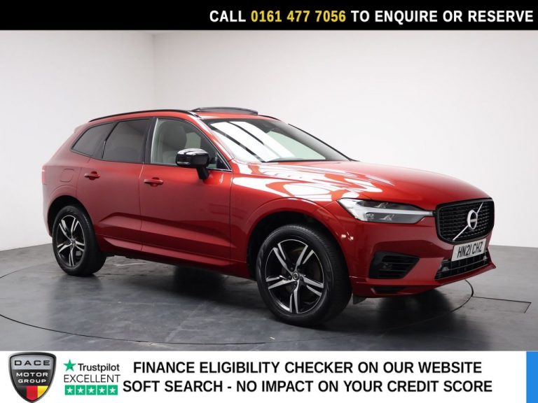 Used 2021 RED VOLVO XC60 SUV 2.0h T6 Recharge 11.6kWh R-Design SUV 5dr Petrol Plug-in Hybrid Auto AWD Euro 6 (s/s) (340 ps) PETROL PLUG-IN HYBRID (reg. 2021-03-27) (Automatic) for sale in Stockport