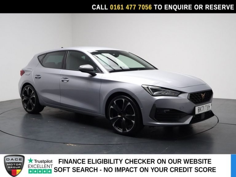Used 2021 SILVER CUPRA LEON Hatchback 1.4 eHybrid 12.8kWh VZ2 Hatchback 5dr Petrol Plug-in Hybrid DSG Euro 6 (s/s) (245 ps) PETROL PLUG-IN HYBRID (reg. 2021-11-29) (Automatic) for sale in Stockport
