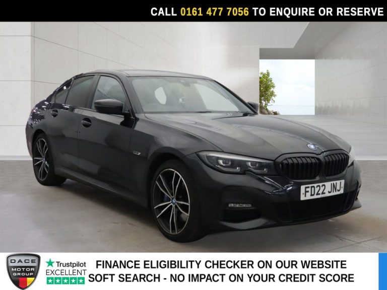 Used 2022 BLACK BMW 3 SERIES Saloon 2.0 330e 12kWh M Sport Saloon 4dr Petrol Plug-in Hybrid Auto xDrive Euro 6 (s/s) (292 ps) PETROL PLUG-IN HYBRID (reg. 2022-07-06) (Automatic) for sale in Stockport