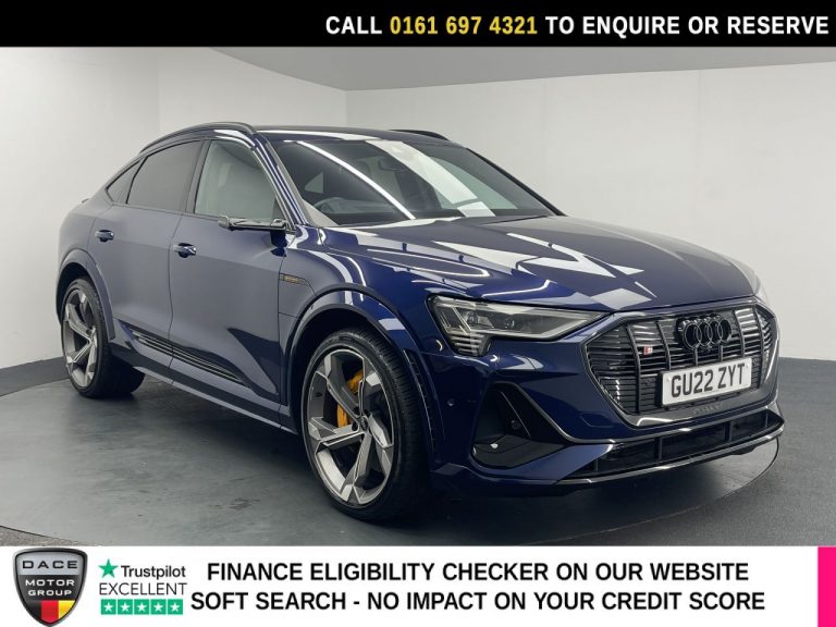 Used 2022 BLUE AUDI e-tron S SUV Vorsprung Sportback 5dr Electric Auto quattro 95kWh (11kW Charger) (503 ps) ELECTRIC (reg. 2022-04-21) (Automatic) for sale in Stockport