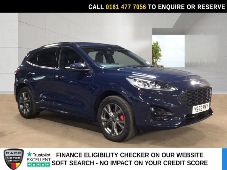 Used 2022 BLUE FORD KUGA SUV 2.5 EcoBoost Duratec 14.4kWh ST-Line SUV 5dr Petrol Plug-in Hybrid CVT Euro 6 (s/s) (225 ps) PETROL PLUG-IN HYBRID (reg. 2022-12-12) (Automatic) for sale in Stockport