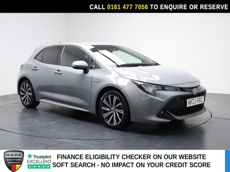 Used 2022 GREY TOYOTA COROLLA Hatchback 1.8 VVT-h GPF Design Hatchback 5dr Petrol Hybrid CVT Euro 6 (s/s) (122 ps) PETROL HYBRID (reg. 2022-03-04) (Automatic) for sale in Stockport