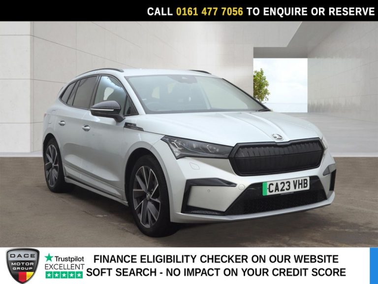 Used 2023 SILVER SKODA ENYAQ SUV iV 82kWh 80 SportLine SUV 5dr Electric Auto (DC125kW) (204 ps) ELECTRIC (reg. 2023-05-31) (Automatic) for sale in Stockport